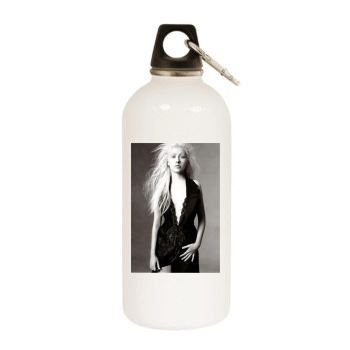 Christina Aguilera White Water Bottle With Carabiner