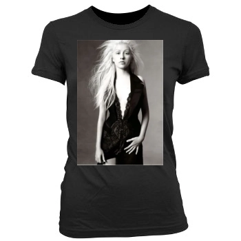 Christina Aguilera Women's Junior Cut Crewneck T-Shirt