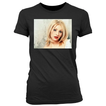 Christina Aguilera Women's Junior Cut Crewneck T-Shirt