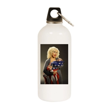 Christina Aguilera White Water Bottle With Carabiner