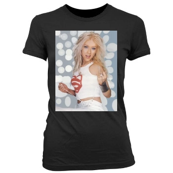 Christina Aguilera Women's Junior Cut Crewneck T-Shirt