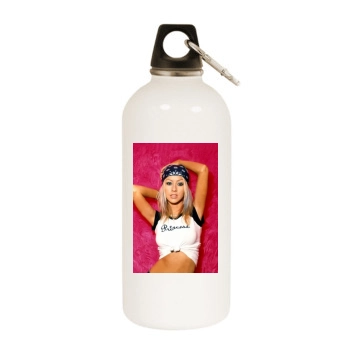 Christina Aguilera White Water Bottle With Carabiner