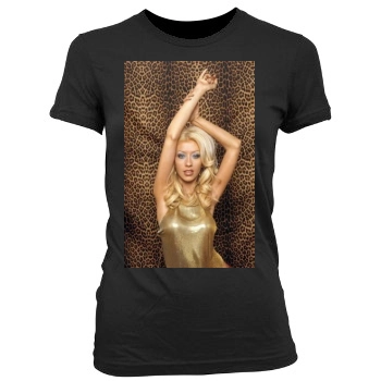 Christina Aguilera Women's Junior Cut Crewneck T-Shirt