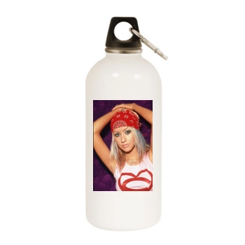 Christina Aguilera White Water Bottle With Carabiner