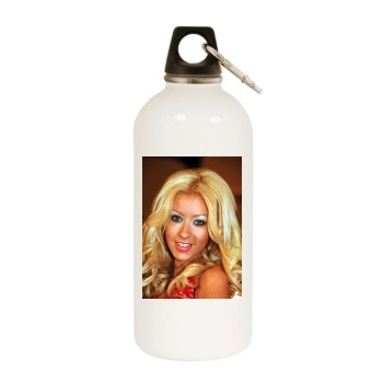 Christina Aguilera White Water Bottle With Carabiner