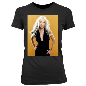 Christina Aguilera Women's Junior Cut Crewneck T-Shirt