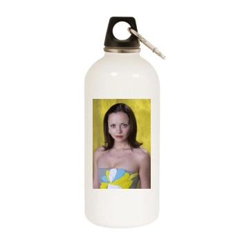 Christina Ricci White Water Bottle With Carabiner