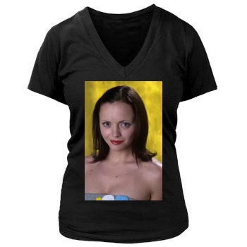 Christina Ricci Women's Deep V-Neck TShirt