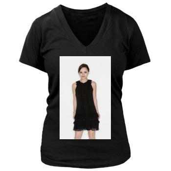 Christina Ricci Women's Deep V-Neck TShirt