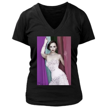 Christina Ricci Women's Deep V-Neck TShirt