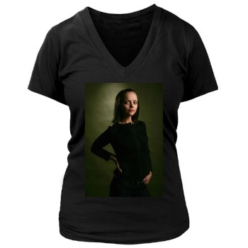 Christina Ricci Women's Deep V-Neck TShirt