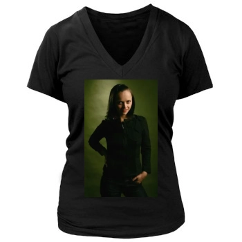 Christina Ricci Women's Deep V-Neck TShirt