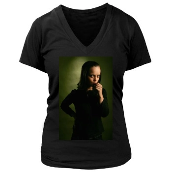 Christina Ricci Women's Deep V-Neck TShirt