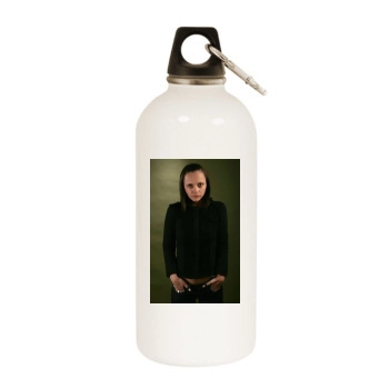 Christina Ricci White Water Bottle With Carabiner