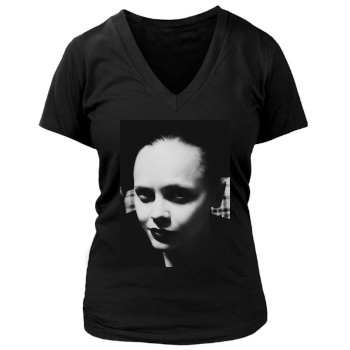 Christina Ricci Women's Deep V-Neck TShirt