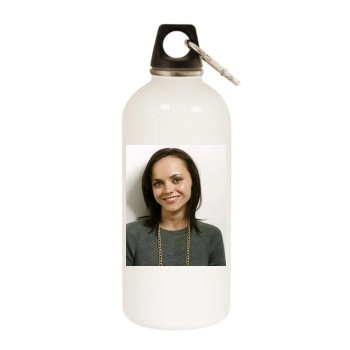 Christina Ricci White Water Bottle With Carabiner