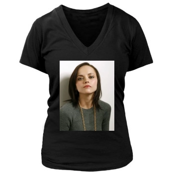 Christina Ricci Women's Deep V-Neck TShirt