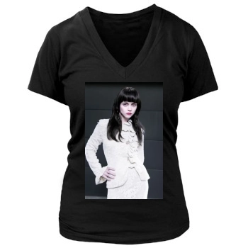 Christina Ricci Women's Deep V-Neck TShirt