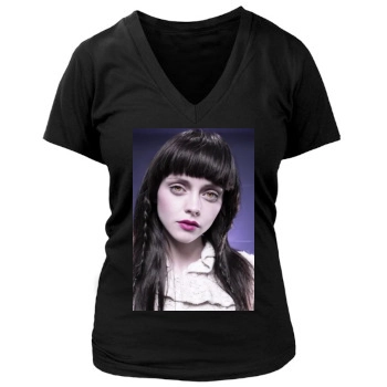 Christina Ricci Women's Deep V-Neck TShirt