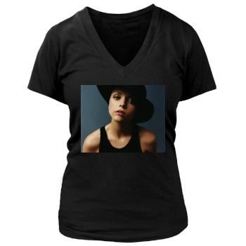 Christina Ricci Women's Deep V-Neck TShirt