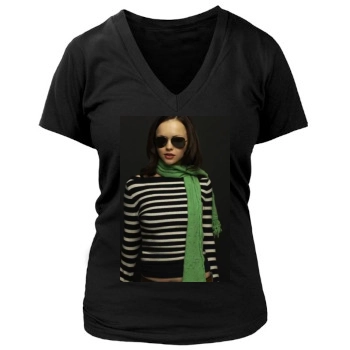 Christina Ricci Women's Deep V-Neck TShirt