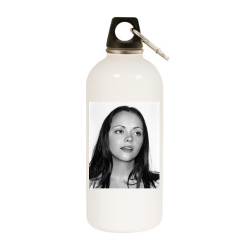 Christina Ricci White Water Bottle With Carabiner