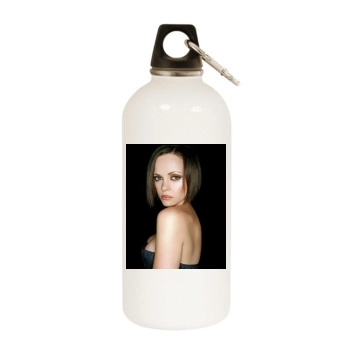 Christina Ricci White Water Bottle With Carabiner