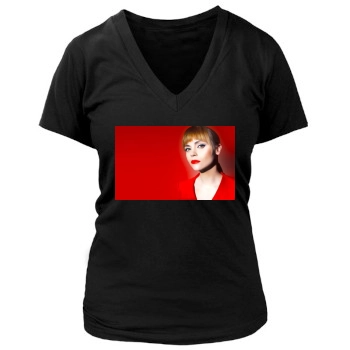 Christina Ricci Women's Deep V-Neck TShirt