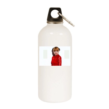 Christina Ricci White Water Bottle With Carabiner