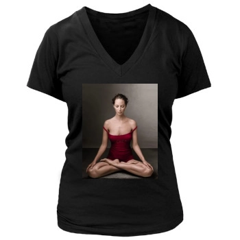 Christy Turlington Women's Deep V-Neck TShirt