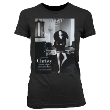 Christy Turlington Women's Junior Cut Crewneck T-Shirt
