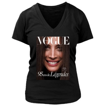 Christy Turlington Women's Deep V-Neck TShirt