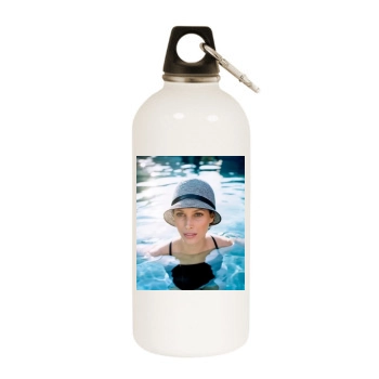 Christy Turlington White Water Bottle With Carabiner