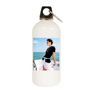 Christy Turlington White Water Bottle With Carabiner