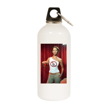 Christy Turlington White Water Bottle With Carabiner