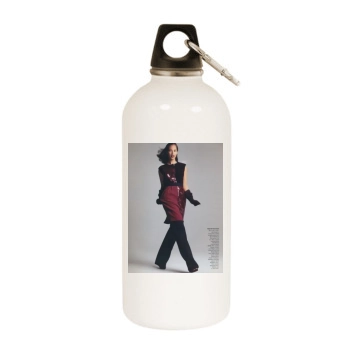 Christy Turlington White Water Bottle With Carabiner