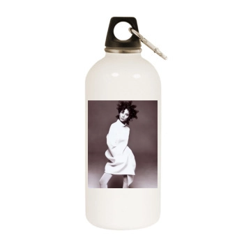 Christy Turlington White Water Bottle With Carabiner