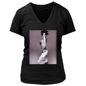 Christy Turlington Women's Deep V-Neck TShirt