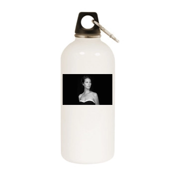 Christy Turlington White Water Bottle With Carabiner