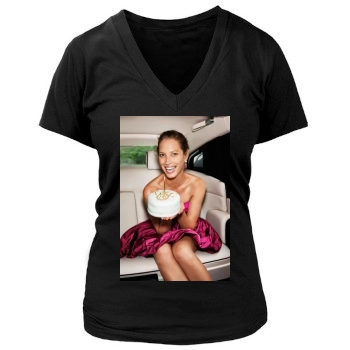 Christy Turlington Women's Deep V-Neck TShirt