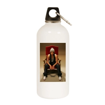 Ciara White Water Bottle With Carabiner