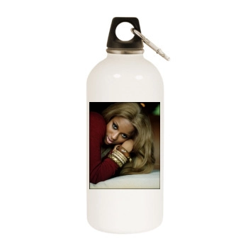 Ciara White Water Bottle With Carabiner