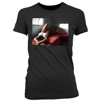 Cindy Crawford Women's Junior Cut Crewneck T-Shirt