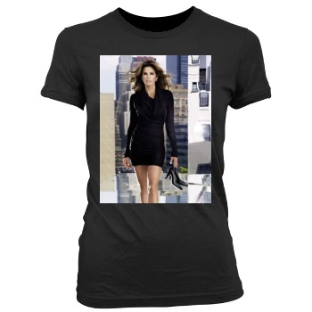 Cindy Crawford Women's Junior Cut Crewneck T-Shirt