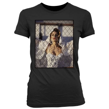 Cindy Crawford Women's Junior Cut Crewneck T-Shirt