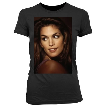 Cindy Crawford Women's Junior Cut Crewneck T-Shirt