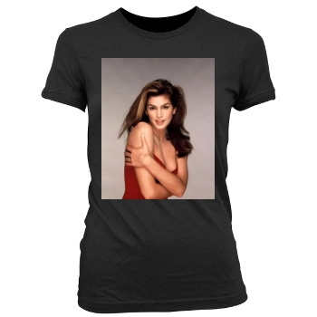 Cindy Crawford Women's Junior Cut Crewneck T-Shirt