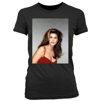 Cindy Crawford Women's Junior Cut Crewneck T-Shirt