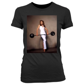 Cindy Crawford Women's Junior Cut Crewneck T-Shirt