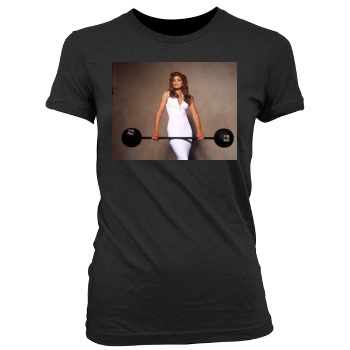 Cindy Crawford Women's Junior Cut Crewneck T-Shirt